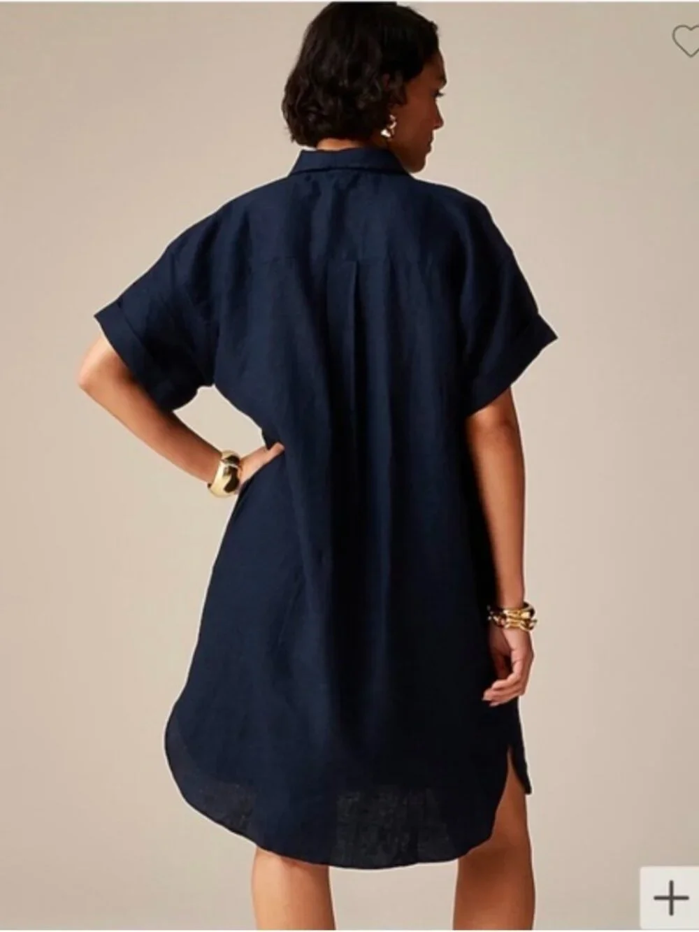 J Crew Capitaine Black Linen Shirt Dress Size Large NWOT